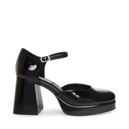 Black Steve Madden Mimi Patent Women's Heels Sandals | PH 6890GJV